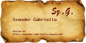 Szender Gabriella névjegykártya