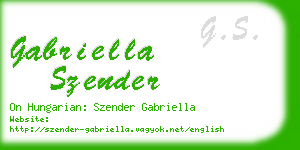 gabriella szender business card